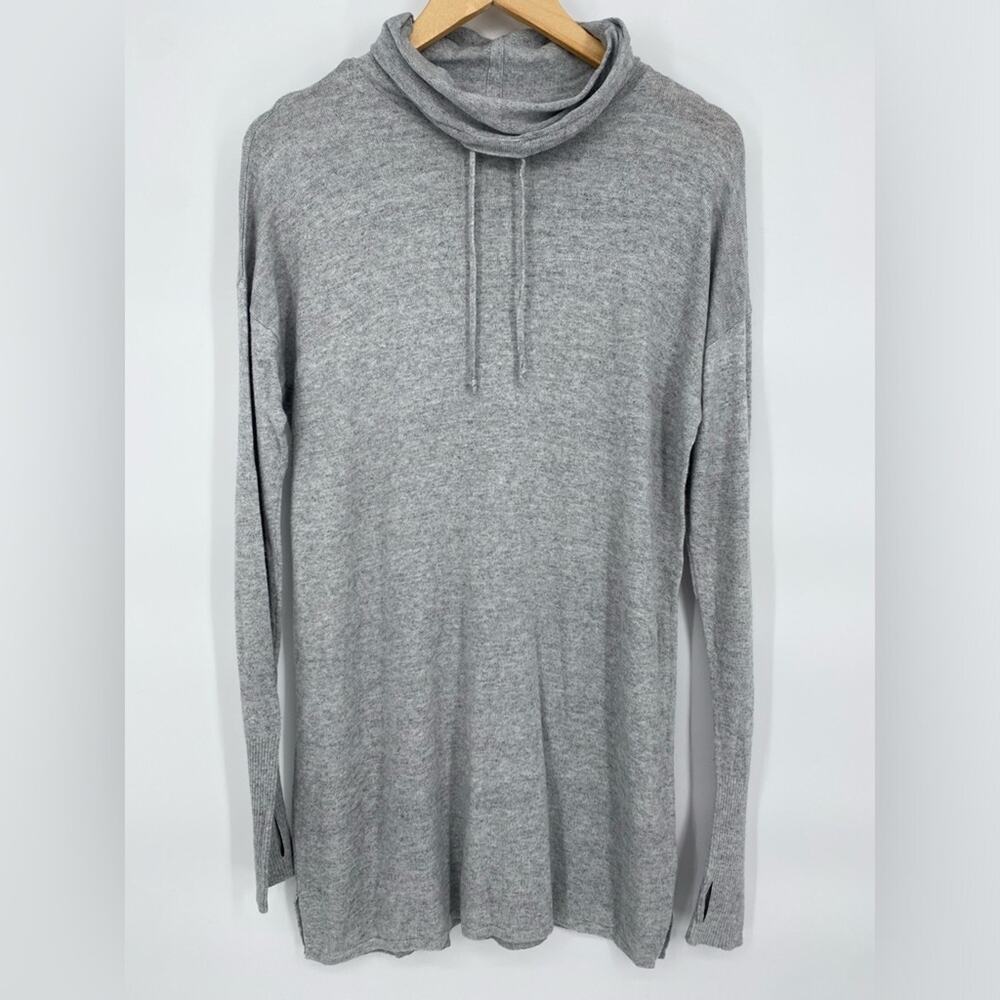 Dakini Tunic Top Cowl Neck Cotton & Viscous Gray Minimalist Comfy‎ Large